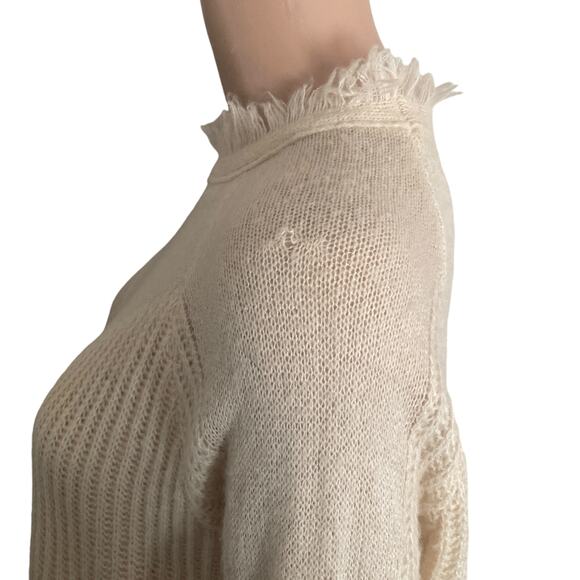 Mod on Trend Sweater Womens Large Beige Wool Mohair Blend Pullover - Picture 9 of 10